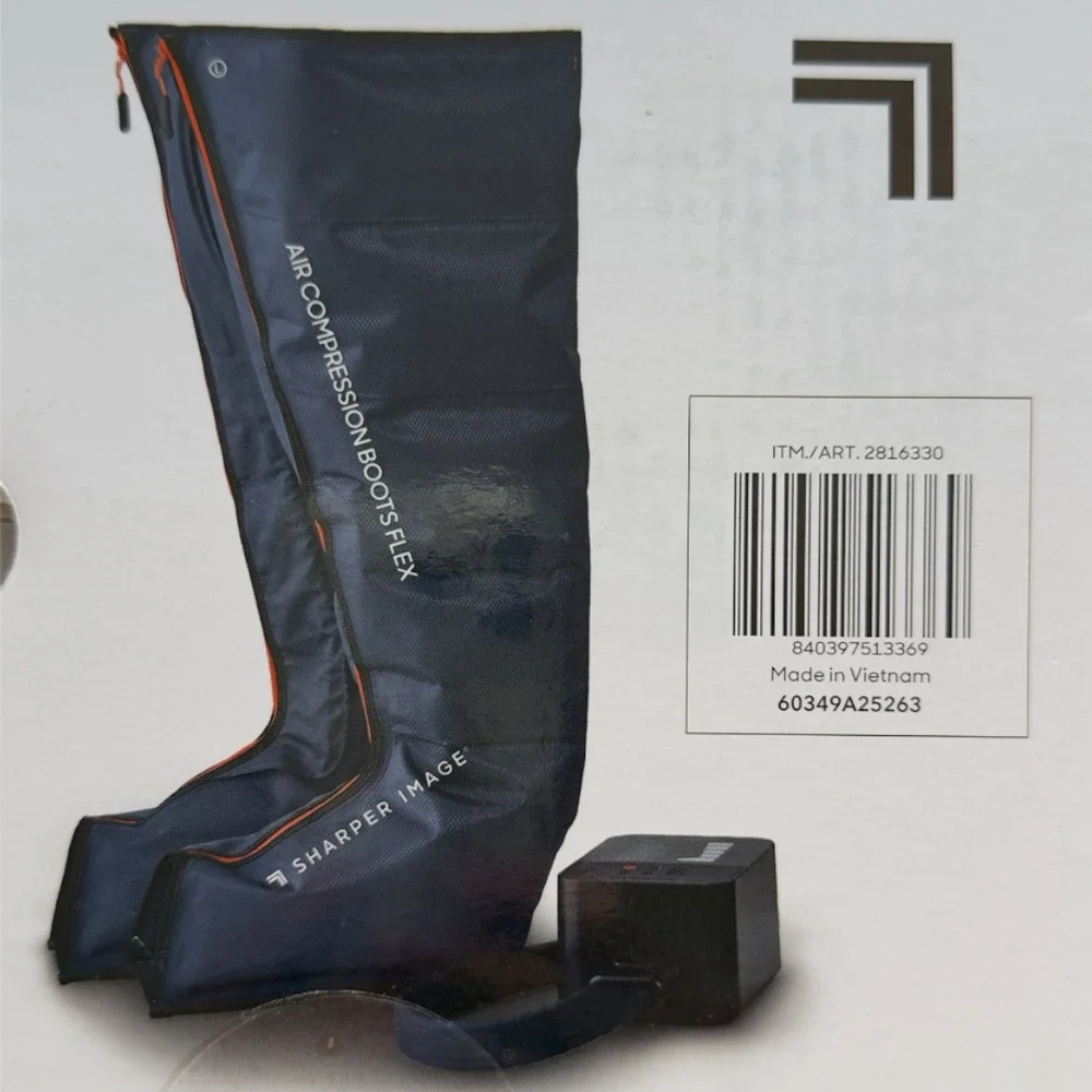 Sharper Image Air Compression Boots Flex Leg Recovery System L/XL New Open Box